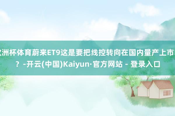 欧洲杯体育蔚来ET9这是要把线控转向在国内量产上市吗？-开云(中国)Kaiyun·官方网站 - 登录入口