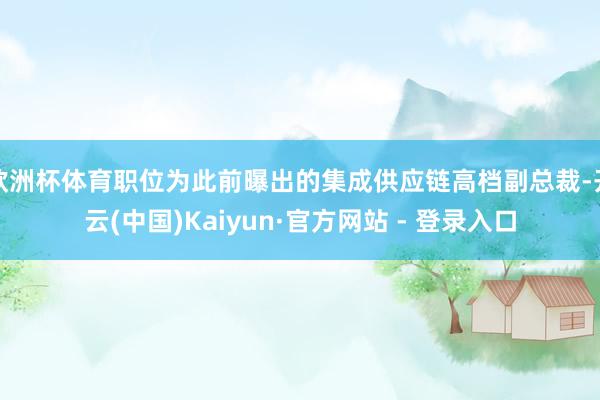 欧洲杯体育职位为此前曝出的集成供应链高档副总裁-开云(中国)Kaiyun·官方网站 - 登录入口
