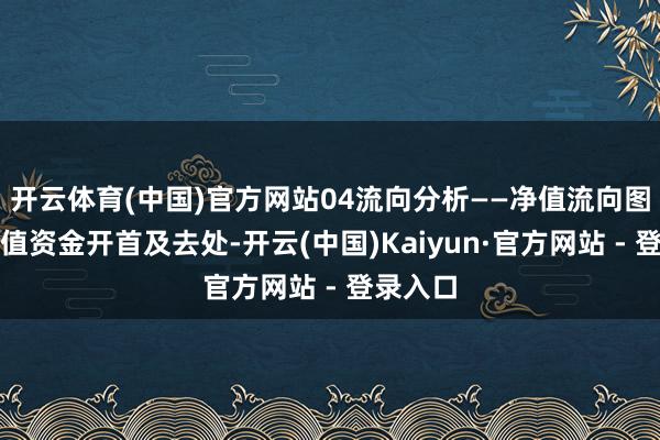 开云体育(中国)官方网站04流向分析——净值流向图跟踪净值资金开首及去处-开云(中国)Kaiyun·官方网站 - 登录入口