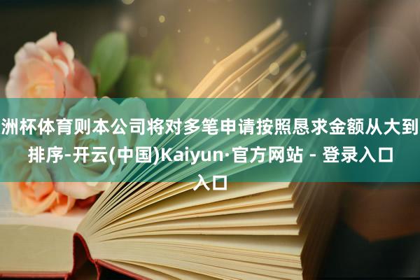 欧洲杯体育则本公司将对多笔申请按照恳求金额从大到小排序-开云(中国)Kaiyun·官方网站 - 登录入口