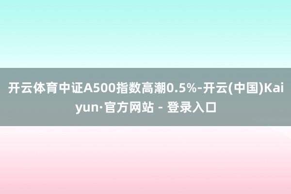 开云体育中证A500指数高潮0.5%-开云(中国)Kaiyun·官方网站 - 登录入口