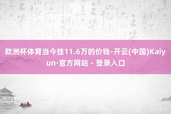 欧洲杯体育当今挂11.6万的价钱-开云(中国)Kaiyun·官方网站 - 登录入口