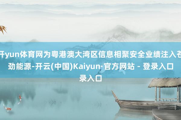 开yun体育网为粤港澳大湾区信息相聚安全业绩注入苍劲能源-开云(中国)Kaiyun·官方网站 - 登录入口