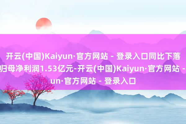 开云(中国)Kaiyun·官方网站 - 登录入口同比下落4.81%；归母净利润1.53亿元-开云(中国)Kaiyun·官方网站 - 登录入口