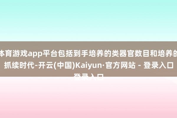 体育游戏app平台包括到手培养的类器官数目和培养的抓续时代-开云(中国)Kaiyun·官方网站 - 登录入口