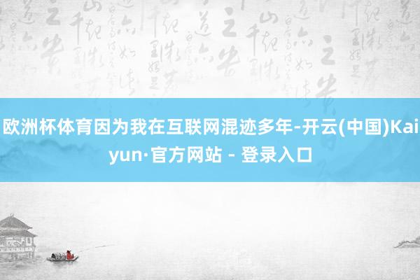 欧洲杯体育因为我在互联网混迹多年-开云(中国)Kaiyun·官方网站 - 登录入口