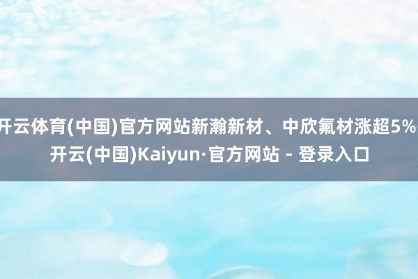 开云体育(中国)官方网站新瀚新材、中欣氟材涨超5%-开云(中国)Kaiyun·官方网站 - 登录入口