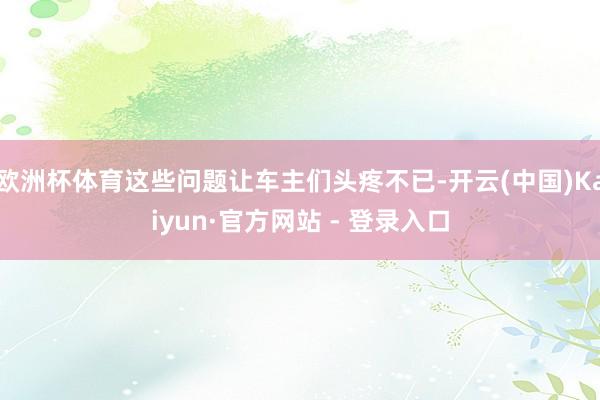 欧洲杯体育这些问题让车主们头疼不已-开云(中国)Kaiyun·官方网站 - 登录入口