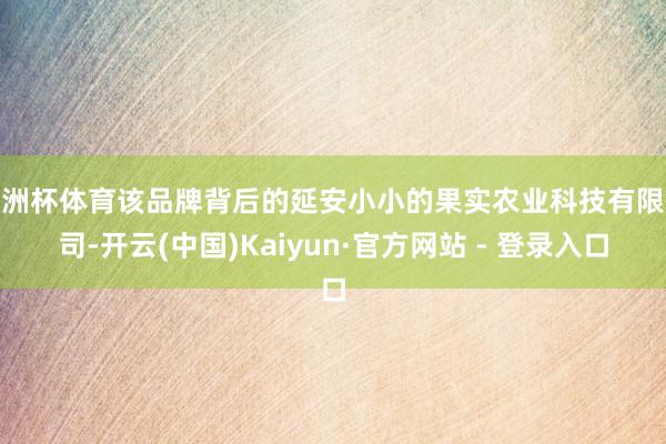 欧洲杯体育该品牌背后的延安小小的果实农业科技有限公司-开云(中国)Kaiyun·官方网站 - 登录入口