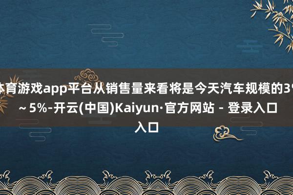 体育游戏app平台从销售量来看将是今天汽车规模的3%～5%-开云(中国)Kaiyun·官方网站 - 登录入口