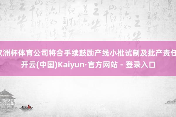 欧洲杯体育公司将合手续鼓励产线小批试制及批产责任-开云(中国)Kaiyun·官方网站 - 登录入口